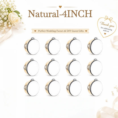 60-240PCS Wedding Tambourine Drum Hand Drum Noise Makers Personalized Tambourine for Wedding Reception Party Favor 4/6IN