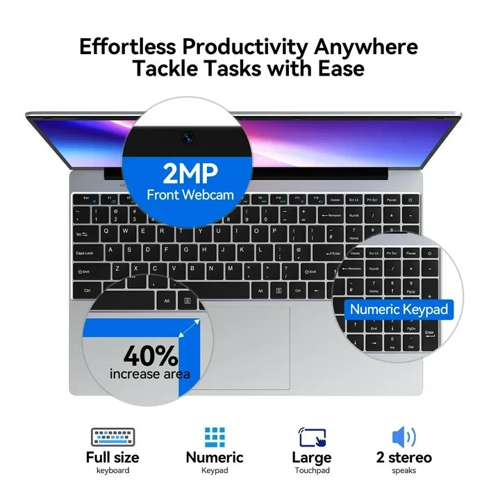 LENO NEW 15.6" Laptop 32GB 2TB Windows 11 Intel Core i9 9900 Gaming Computer PC 1920*1080 HD Gamer office Ultra Slim Notebook