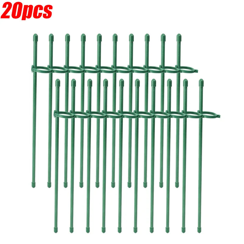 Adjustable Plant Support Rod Garden Stakes Shrub Flower Stick Tomatoes Vine Orchid Stand Potted Plants Holder Pole with Clip