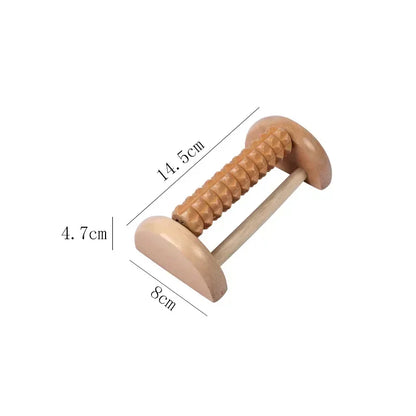 Wooden ten row large roller foot massager for hand massage household foot massager Relieves Fatigue Pain and Fasciitis Plantar