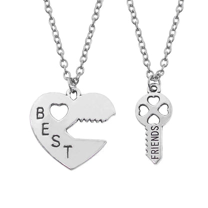 2pcs/set Splicing Necklace Necklace Heartbroken Pendant Necklace Men And Women Best Friends BFF Friendship Birthday Jewelry Gift