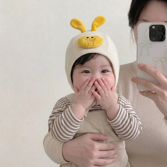 Baby Hat 3-16M Baby Caps Cartoon Duck Girls Ear Protection Hat Autumn Warm Toddler Fetal Cap