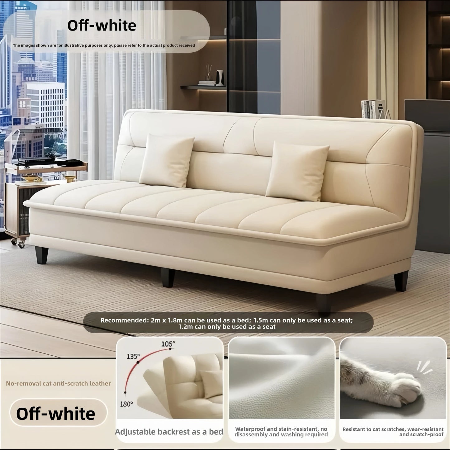 Stable Sofa living room small apartment bedroom folding sofa bed dual-purpose simple modern new small sofasturdy and durable