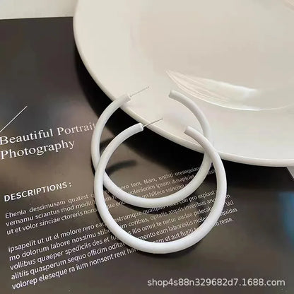 Simple Big Round Star Heart Hoop Earrings For Women Geometric Plastic Exaggerated Earring Hyperbole Trendy Ring Earrings Jewelry