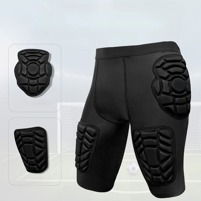 Impact Resistant Goalkeeper Clothing- Men's Compression Jersey & Shorts for Football Basketball Sports