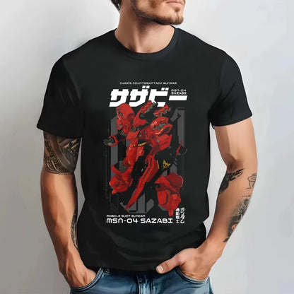 Gundam Japanese Anime Printed Men's T-Shirt Boy Children's Harajuku Short Sleeve Kids 90s Anime Gundam T-shirt Clothing Tee Tops