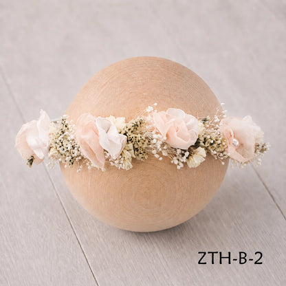 Floral Newborn Headbands for Photography Props Handmade Infant Girl Flower Wreath Baby Headband Newborn Photoshoot, Accessories