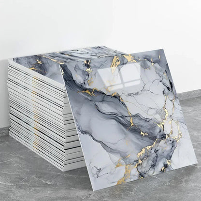 10-50PCS Imitation Marble 3D Ceramic Tile Wall Renovation Decoration Sticker Waterproof Self-adhesive Homeelf-adhesive Wallpaper