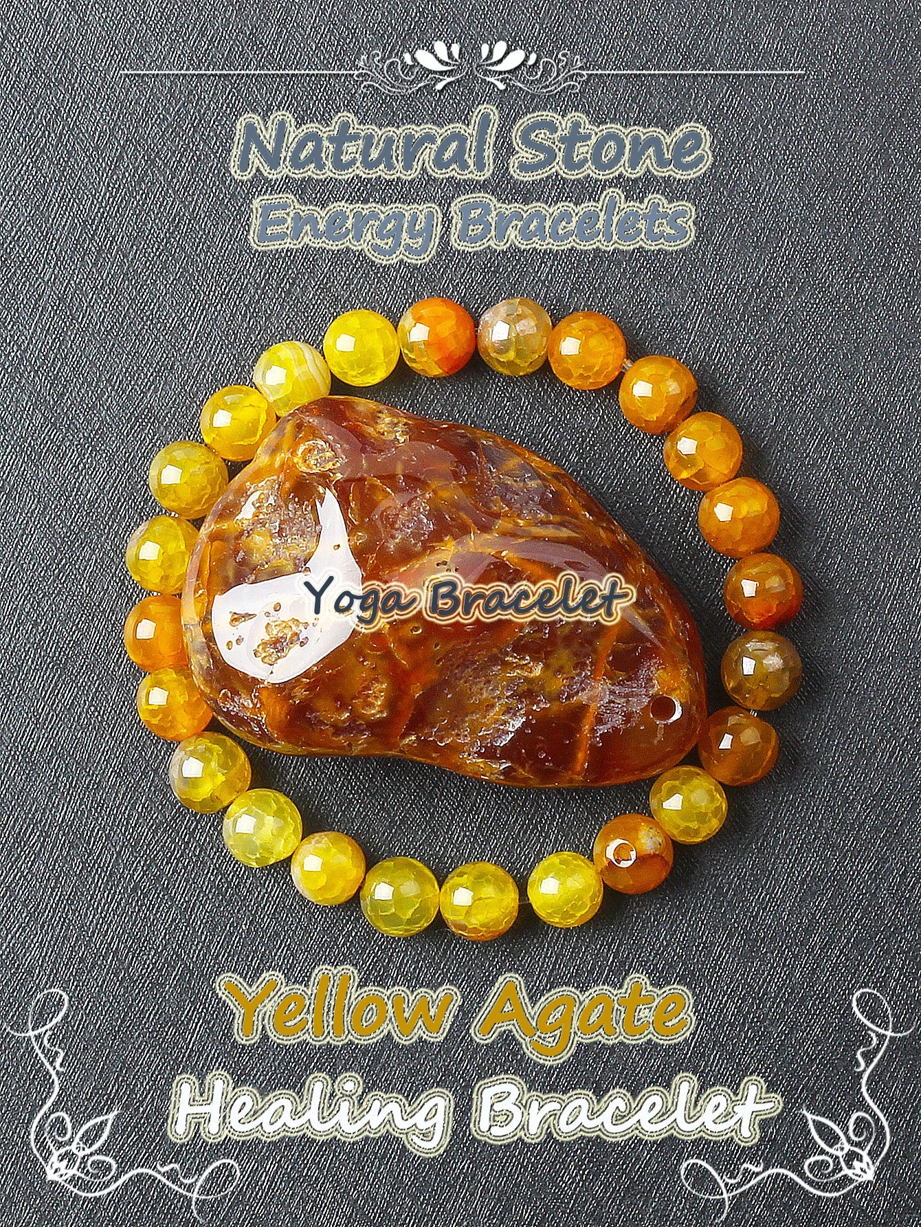 Original Natural Stone Beads Bracelet Men Women Reiki Blue Apatite Lapis Lazuli Amethyst Yellow Tiger Eye Beads Bracelet Jewelry