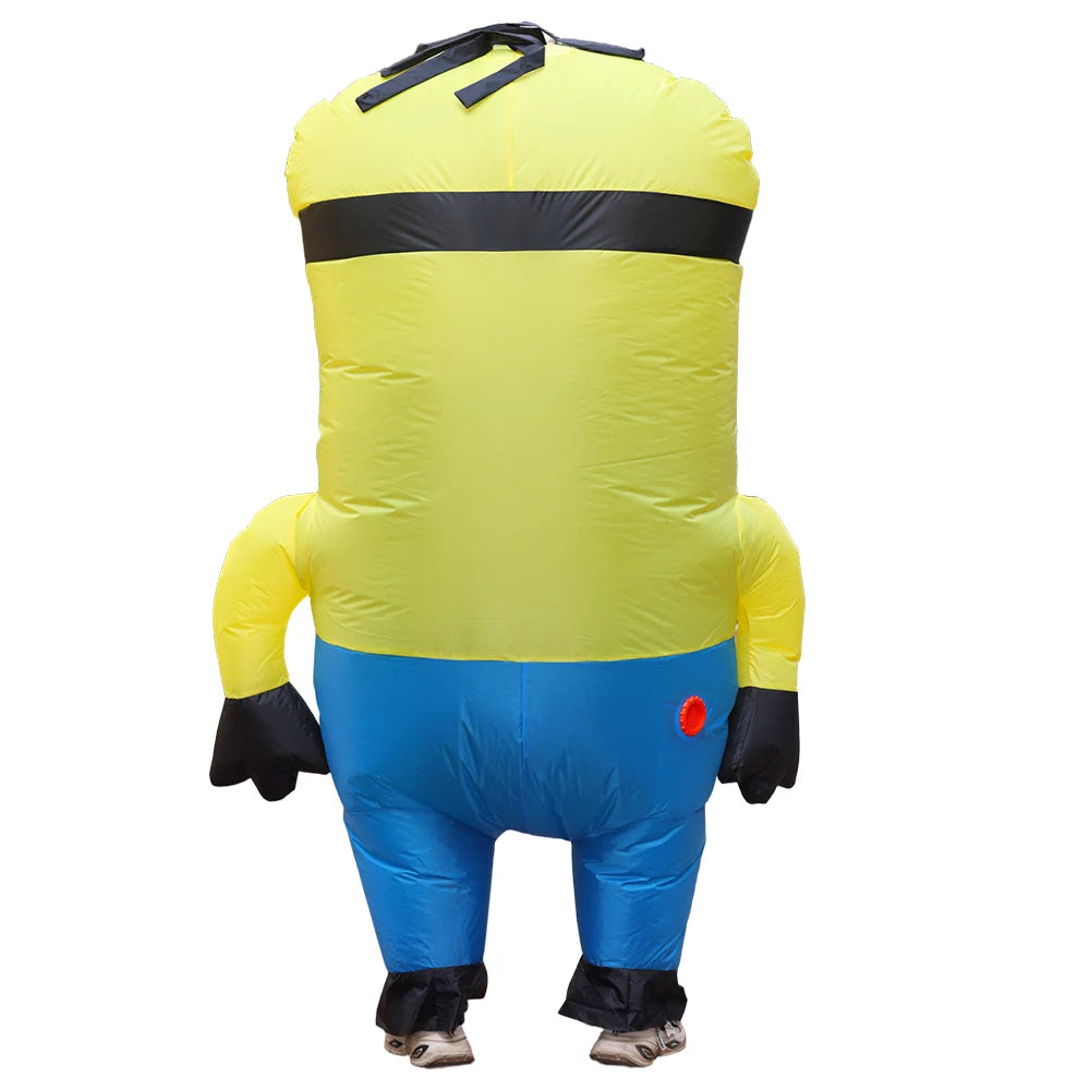 Flat Yellow Inflatable Costume for Adult Cartoon Anime Costume Halloween Party Funny Performance Costumes