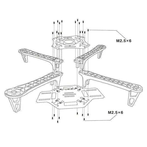 F450 Quadcopter Frame with Integrated PDB - PCB Gold Plated Board, All-in-One DIY Drone Platform for Stable Flight