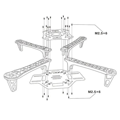 F450 Quadcopter Frame with Integrated PDB - PCB Gold Plated Board, All-in-One DIY Drone Platform for Stable Flight