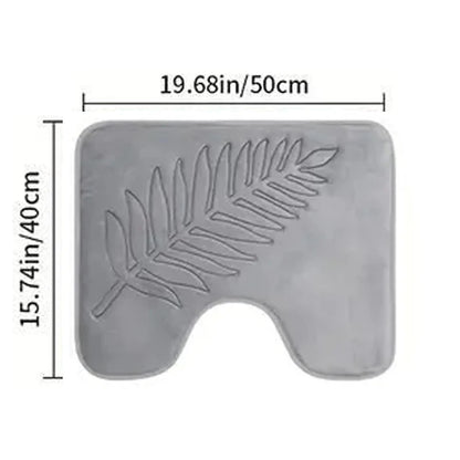 3 Piece Bathroom Mat Memory Foam Ultra Soft and Absorbent Leaf Bath Rugs Thick Washable For Bathroom Toilet Tub Mat Set