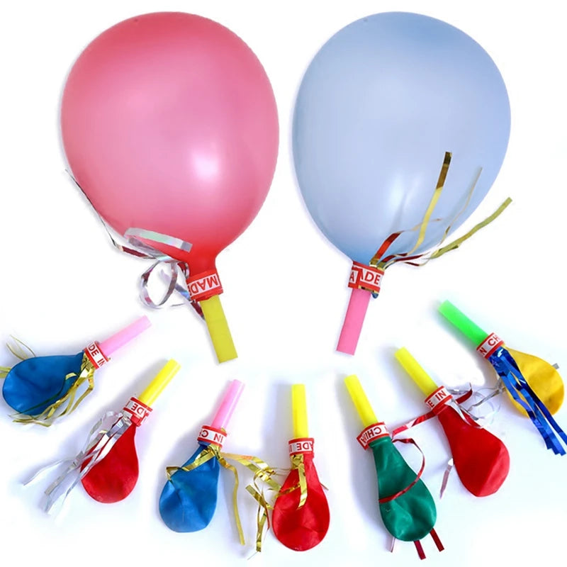 50PCS Colorful Balloon Whistle Blowing Dragon Kids Birthday Party Favors Giveaway Halloween Christmas Children Gift Bag Fillers
