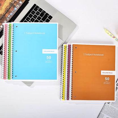 1pc Loose Leaf Business Style Notebook, Removable Horizontal Line 3-Hole Spiral Coil Notebook, Suitable for Meeting Note Taking