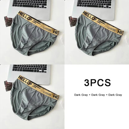 3Pcs/Lot Men's Underpants Soft Men Panties Sports Personality Boxers Breathable Large Size Panties Briefs for Men Underwears