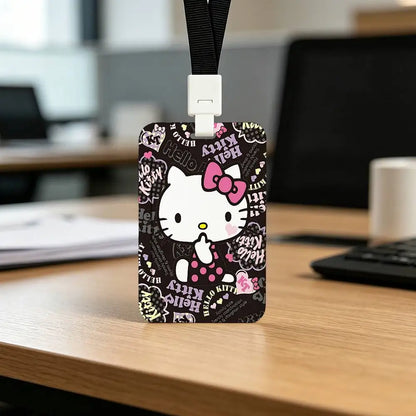 Cute Cat H-Hello K-Kitty NFC Contactless Sliding Card Sleeve For Student Cards, Bus Cards, ID Cards, And Work Permits