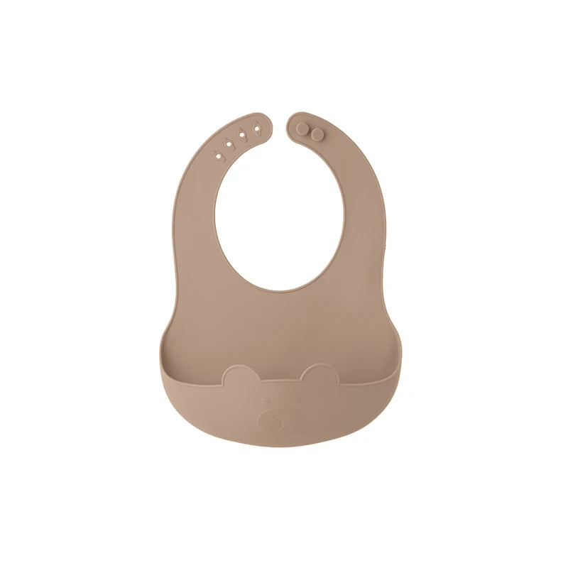 Cute Silicone Baby Bib (Unisex) – Ultra-Lightweight, Foldable Travel Bib. BPA-Free, Soft, and Durable Silicone Bib