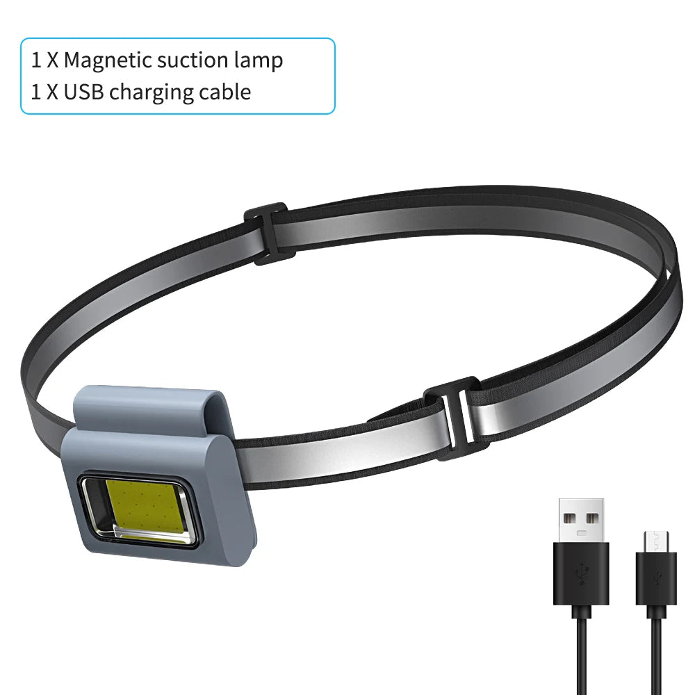 Multifunctional LED Portable Light with Magnetic Charging Light Clothespin Running Light Silicone Work Headlight Dog Chain Light