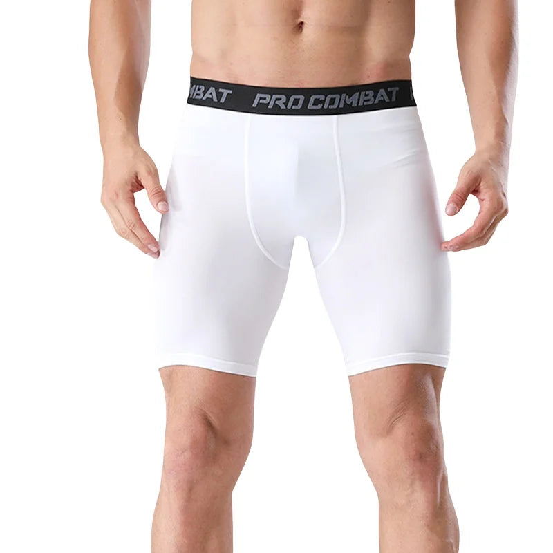 Quick Dry Breathable Compression Long Boxer Briefs for Men Moisture Wicking Tight Base Layer Underpants Workout Jogging Outdoor