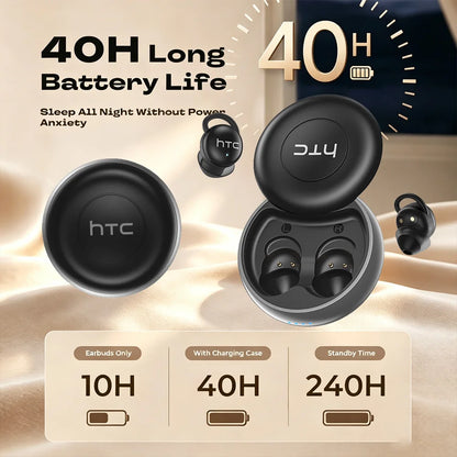 HTC NE91 Sleep Earbuds Wireless Bluetooth Earphones Comfortable To Wear Headphones ANC Noise Cancelling Low Latency Clear Sound
