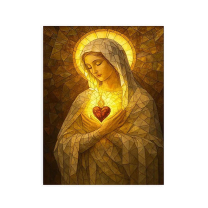 Virgin Mary and Baby Jesus Canvas Wall Art, Sacred Heart of Jesus Canvas Prints, for Living Room Home Decoarion