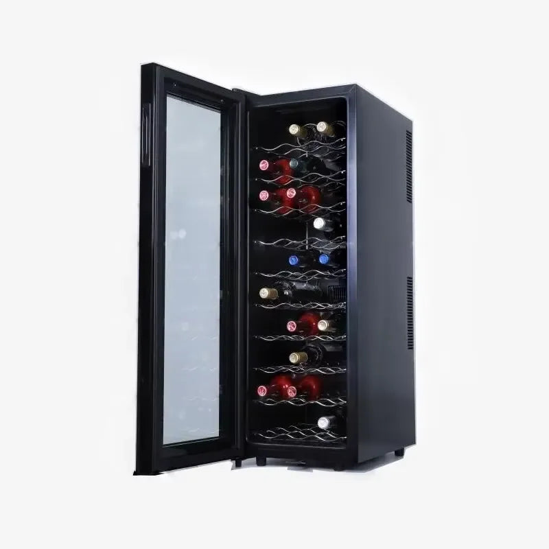 Electric Compressor Wine Cooler Frost Free Glass Door Beverage Fridge For Home Car RV Outdoor Use  Standing Mini Bar