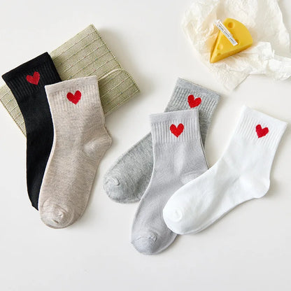 5 Pairs Women Fruit Print Socks Set Cute Casual Korean Fashion Kawaii Japanese Style Pumpkin Strawberry Banana Peach Avocado Sox