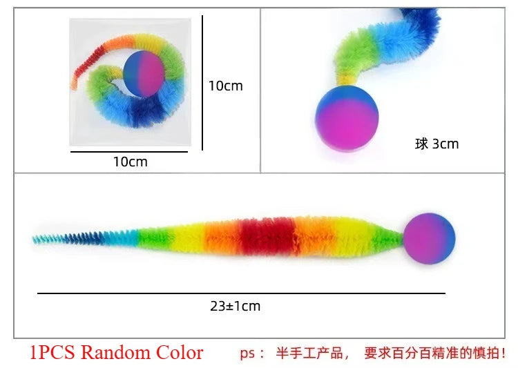 1/5/10PCS Cat interactive toys Tickle Cat Colorful bouncing ball Pet supplies Puzzle teasing indoor cat caterpillar elastic toy
