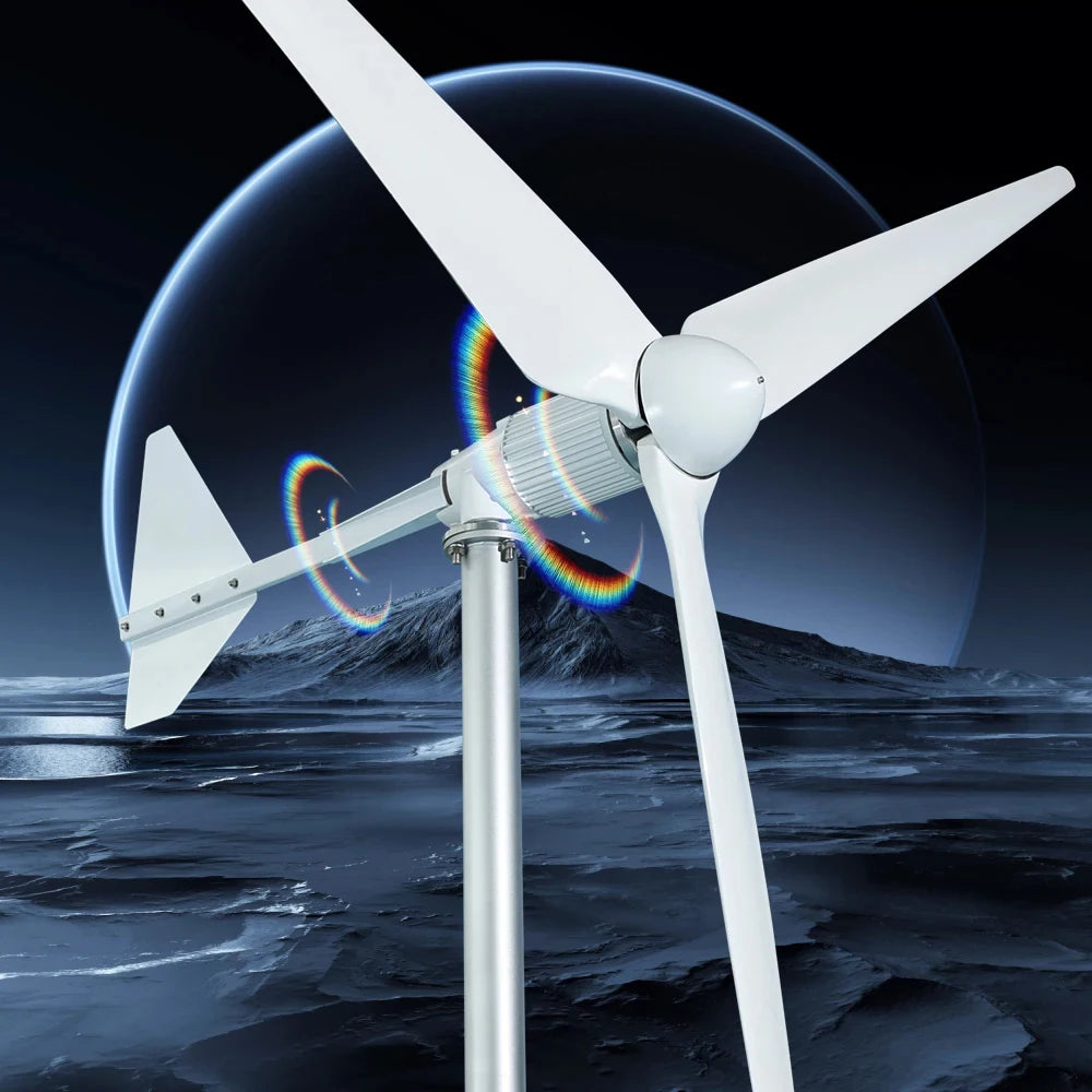 REAL POWER 2000W Home Grid Tie System 2KW Wind Turbine Generator With On Grid Inverter 1000W Horizontal Windmill MPPT Regulator