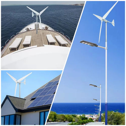 REAL POWER 2000W Home Grid Tie System 2KW Wind Turbine Generator With On Grid Inverter 1000W Horizontal Windmill MPPT Regulator