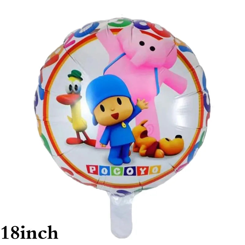 Pocoyoed Foil Air Balloons Eily Pato Latex Ballons Elephant PP Party Happy Birthday Banner Baby Shower Decoration Kids Boys Toys