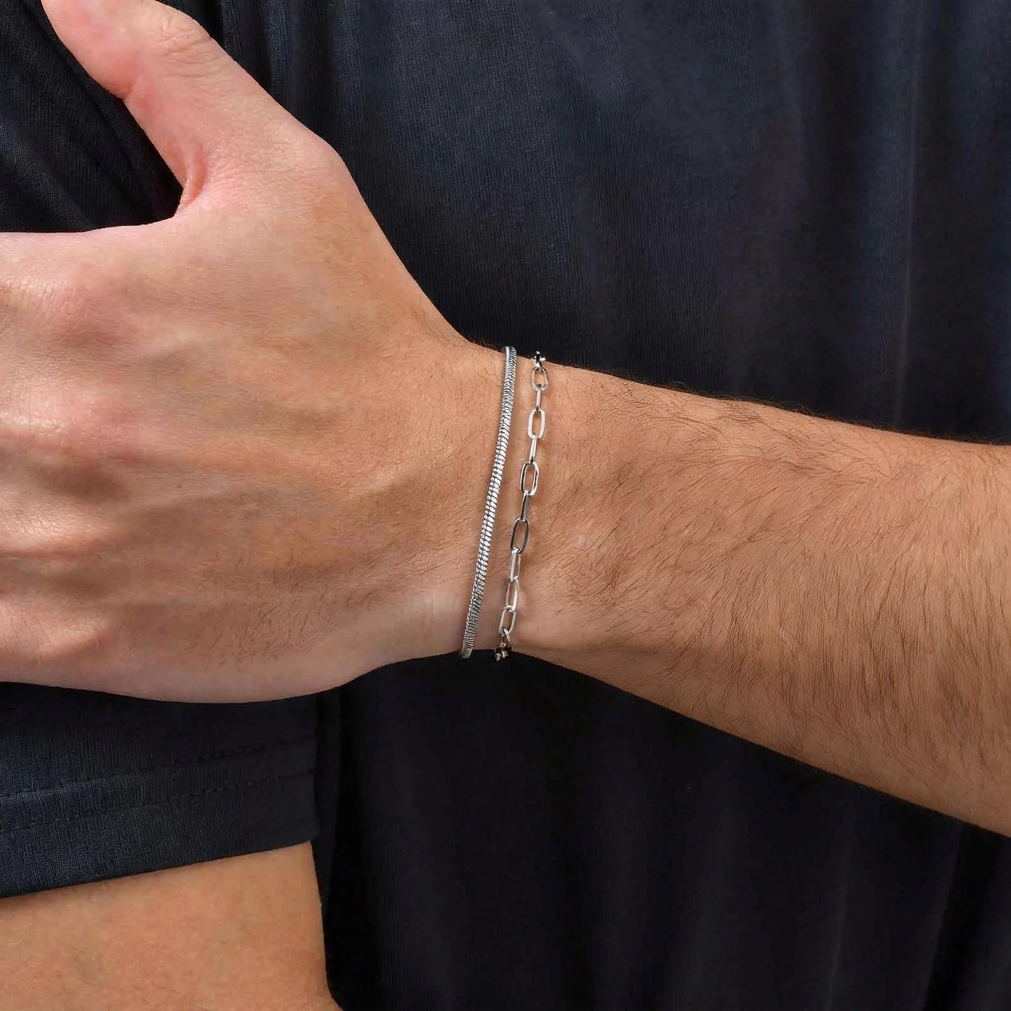 1/2/3pcs Chain Bracelet for Men Women,Stainless Steel Twisted Rope Cuban Chain Wristband,Hip Hop Minimalist Jewelry Gift