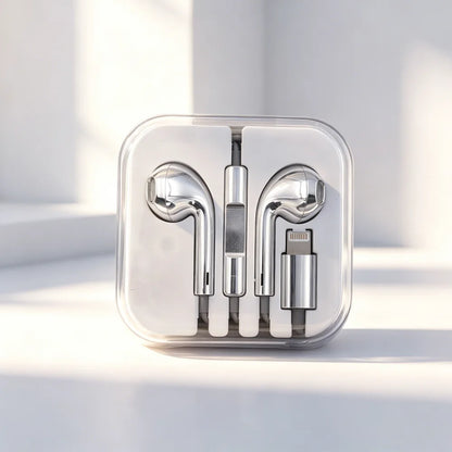 Fashion Silver Wired Type-C or Lightning In-Ear Earphones Compatible with Tablets Laptops - Headphones for General Use
