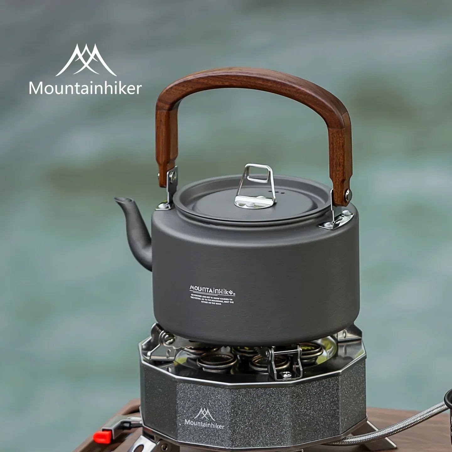 Camping Tea Kettle-New Aluminum Alloy Construction, Wooden Handle, Portable Outdoor Kettle for Camping, Hiking, Durable Cookware