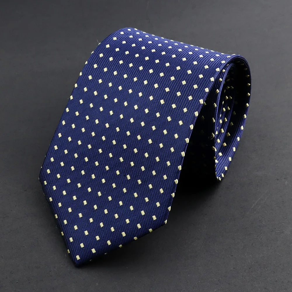 100% Silk Tie 8cm Stripe Slim Necktie Navy Blue Burgundy High Quality For Men Business Meeting Suit Dress Gravatas