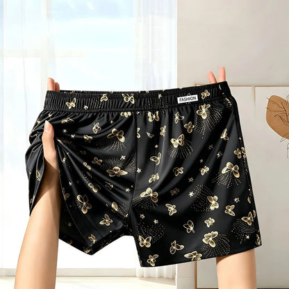 4-Piece Butterfly Print Men's Personalized Aro Pants, Loose And Breathable Casual Underwear, Men's Fashionable Boxer Shorts