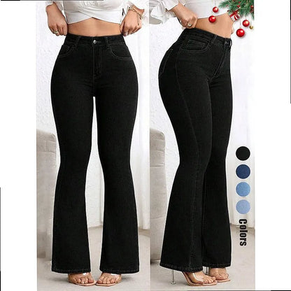 High Waist Flare Jeans Women Stretchy Slim Bootcut Pants Push Up Tummy Control Denim Jeggings Spring Summer
