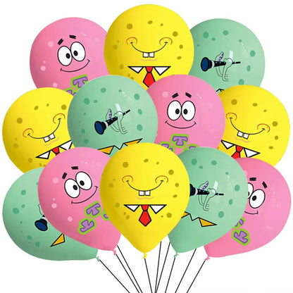 SpongeBob SquarePants Birthday Balloons Decoration Set 12/24/36/48Pcs Latex Balloons Party Supplies Favor Decorations