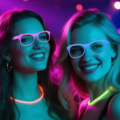 5Pcs Light Up LED Glasses Colors Glow Glasses Glow in The Dark Birthday Party Supplies Neon Party Favors for Kids Adults