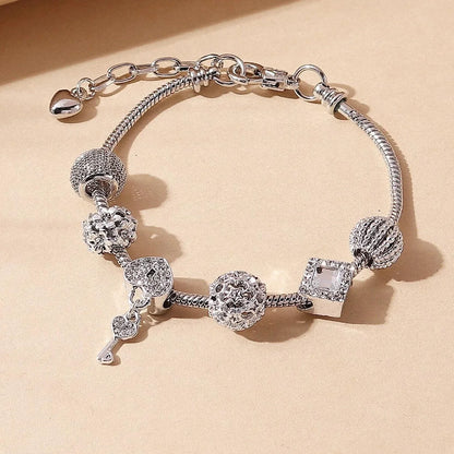 Bohemian Pink Cherry Blossom Love Bracelet Pendant Bead Design Summer Beach Music Festival Leisure Party