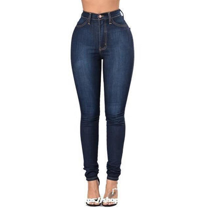 Custom Women's High Elastic Waist Stretch Ripped Straight Jeans Distressed Canvas Pants OEM Wholesale Manufacturer
