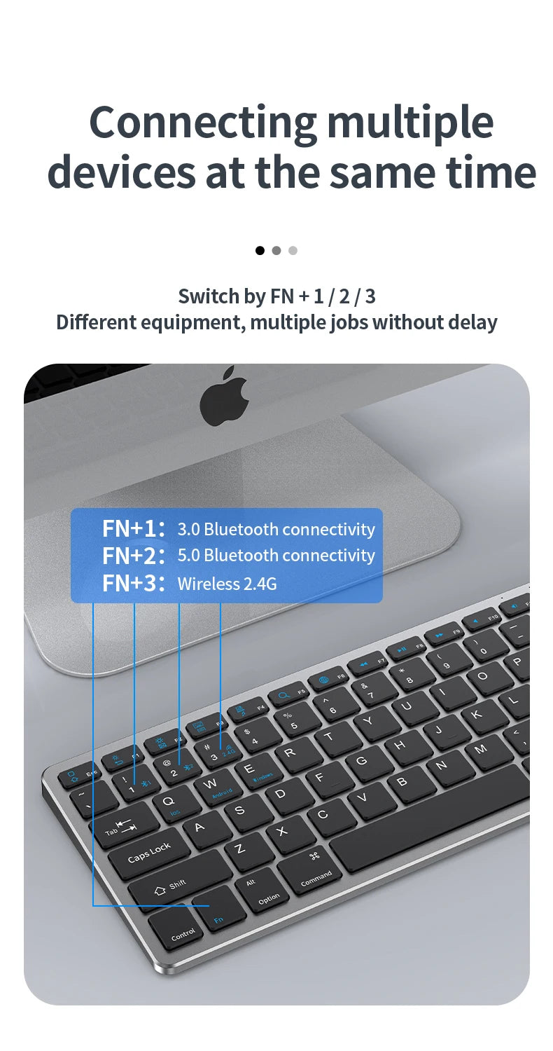 NexusClick 2.4G Wireless Keyboard Mouse Combo, Ergonomic Rechargeable Mini Multimedia Office Keyboard Set For PC Laptop Macbook