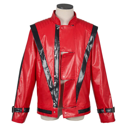 Michael Jackson Thriller Scary Cosplay Costumes movie Red Leather Jacket for Women Man Adults Dress Anime Halloween Christmas