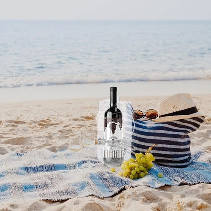 4PCS Transportable Foldable Champagne Ice Bag Beer Cooler Clear White PVC Wine Chiller Ice Bag for Cold Drink at Outdoor Event