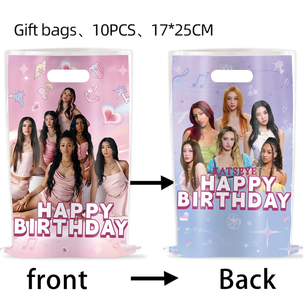 Idol K&Katseye Birthday Party Favors Bracelet Sticker Keychain Kpop Girl Balloons Party Decoration Fans Gifts Baby Shower Suppli