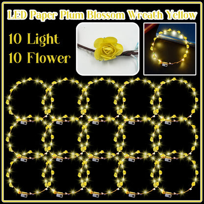 10-100Pcs LED Flower Headbands Light up Flower Headband Glow in the Dark Headband Wedding Party Music Festival Favors for Guest