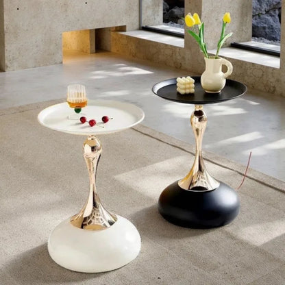 small apartment European wrought iron corner table balcony mobile coffee table bedroom bedside small round table sofa edge table