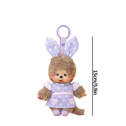 Monchhichi Plush Keychain Kawaii Monchichi Pendant Backpack Charms Cartoon Monchich Keyring Party Favor Gifts 키티 몬치치 モンチッチ
