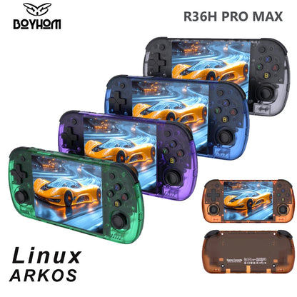 BOYHOM R36H PRO Retro Handheld Video Game Console Linux System 4.2 Inch IPS Screen R36HPROMAX Portable Pocket Video Player 64GB
